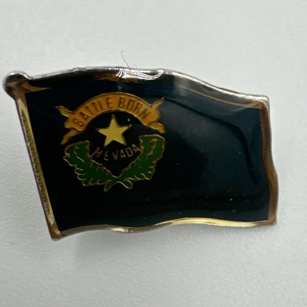 Battle Born Nevada State Flag Pin Lapel‎ Enamel Collectible